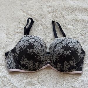 Victoria’s Secret Dream Angels Lined Demi Bra Lace Rhinestone Detail 36D